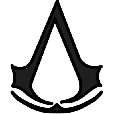 the Assassin's Creed logo in black.